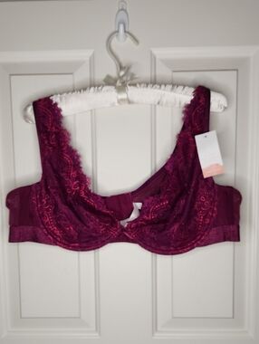 Cacique Boost Plunge Bra Purple Size 46B NWT
